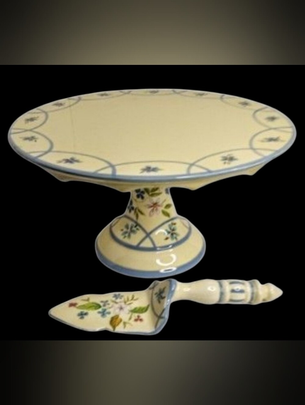 Vintage Capriware Ceramic Cake Stand & Server Set - CWQ3 Pattern
